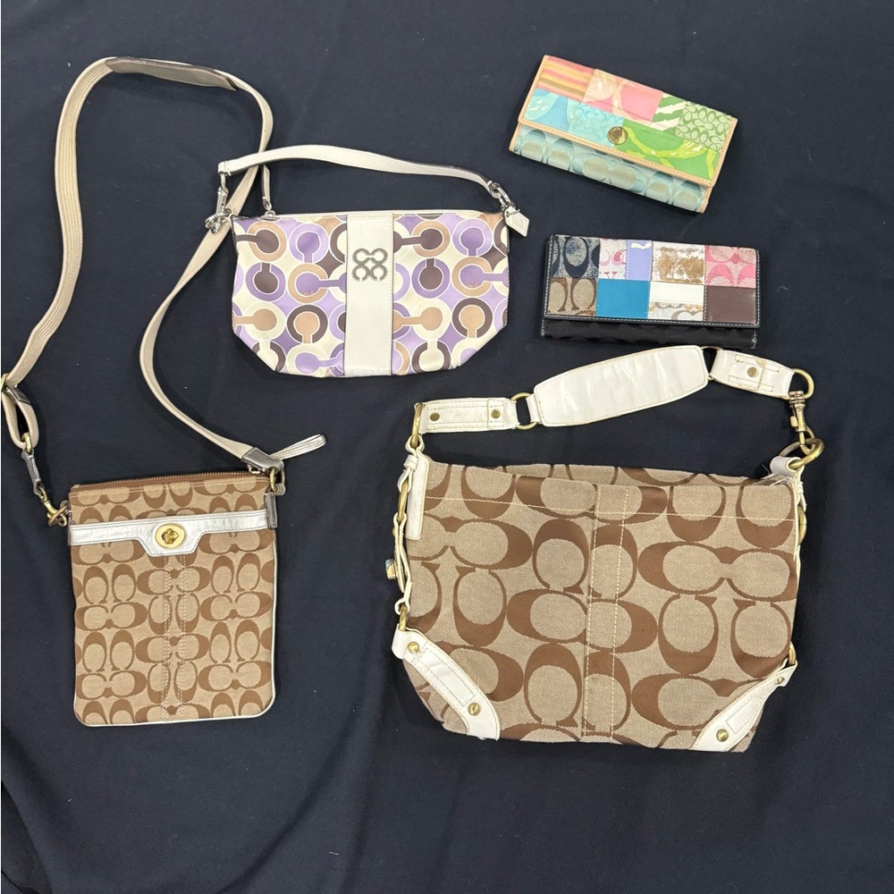 Coach Crossbody Bag Set - Brown and Purple
